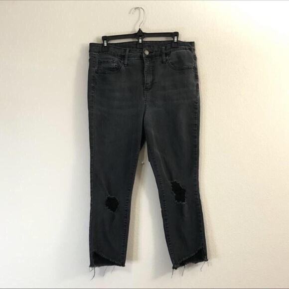 Wild Fable Size 12 Distressed Black Jeans Alternative Goth Emo Punk Hole Frayed - Picture 1 of 3